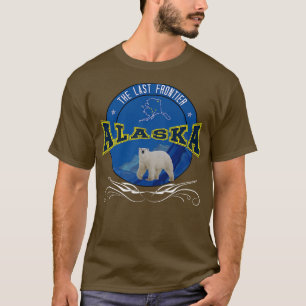 Alaska Frontier With Map And Polar Bear In Vintage T-Shirt