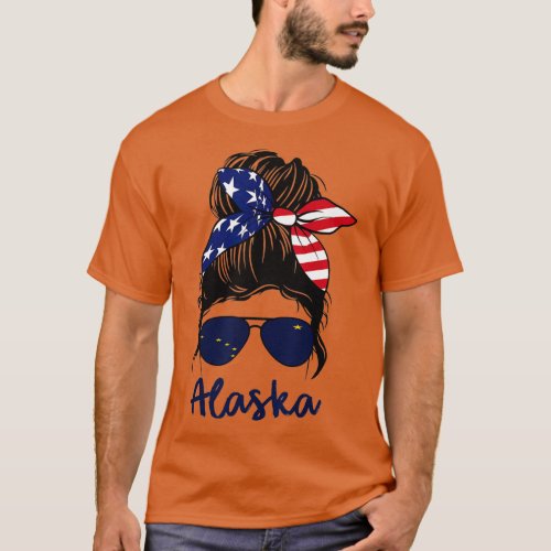 Alaska Girl Alaska State Flag Girlfriend T_Shirt
