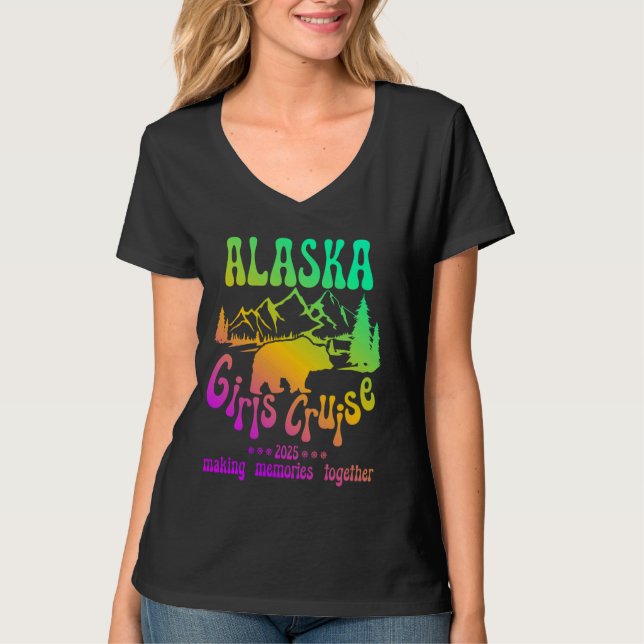 Alaska Girls Cruise 2025 Matching Friends & Group  T-Shirt (Front)