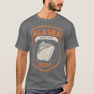 Alaska Girls Trip 2024 Tee Retro Cruise Adventure 