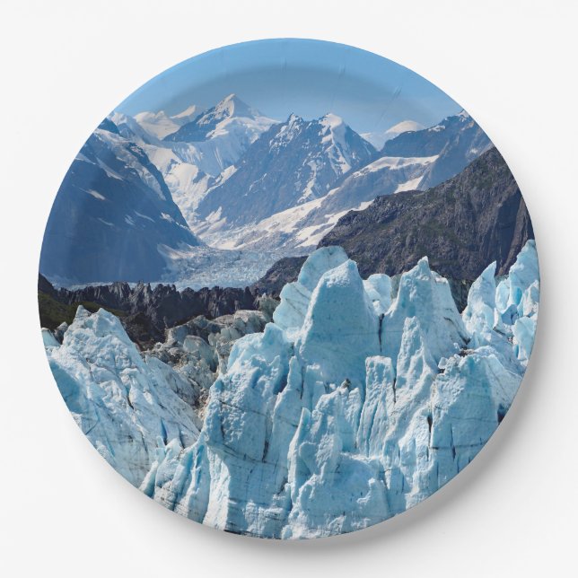 Alaska Glacier Bay Landscape Photo Paper Plates (Front)