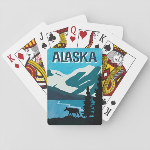 Alaska Glacier Mountain Moose Poker Cards