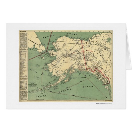 Alaska Gold Fields Map 1897 Cards (Front Horizontal)