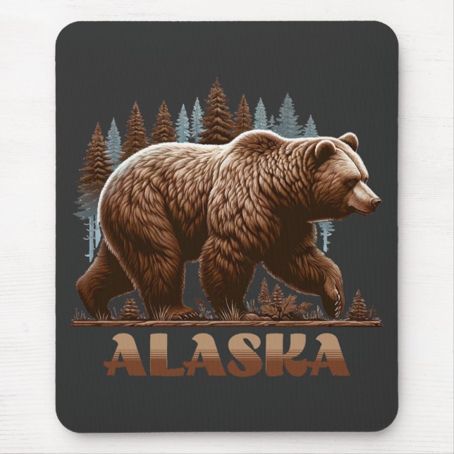 Alaska Grizzly Bear Mouse Pad (Front)