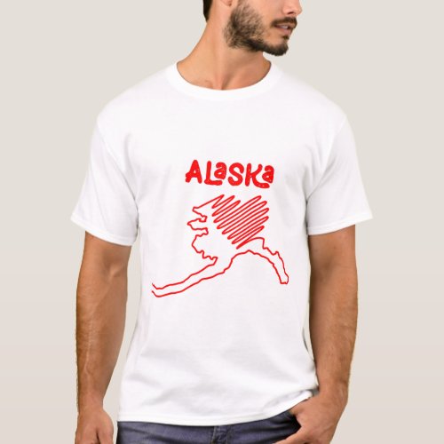 Alaska _ Heart Il State Outline Map T_Shirt