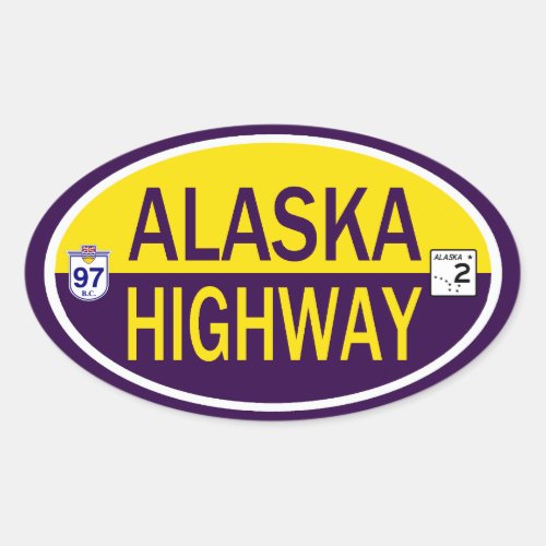 Alaska Highway Oval Sticker