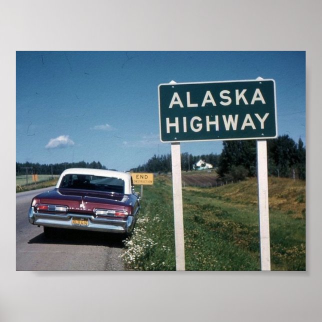 Alaska Highway Sign 1962 Vintage (Front)