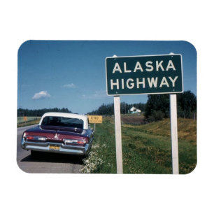 Alaska Highway Sign 1962 Vintage  Magnet