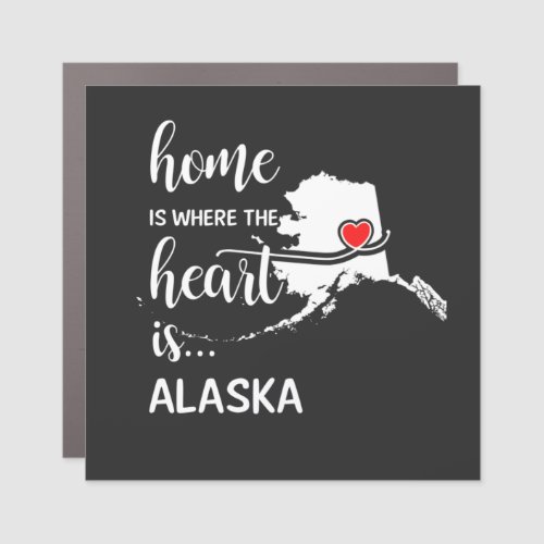 Alaska home is where the heart is car magnet