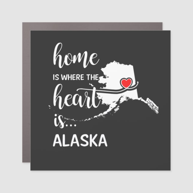 Alaska home is where the heart is car magnet (Front)