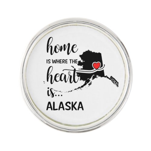Alaska home is where the heart is lapel pin
