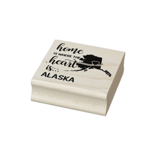 Alaska home is where the heart is rubber stamp