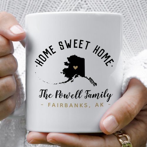 Alaska Home Sweet Home Family Monogram Mug