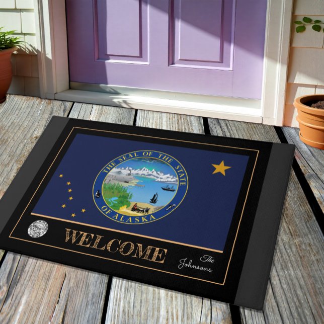 Alaska house mat, Alaskan Flag sports / Welcome Doormat (Creator Uploaded)