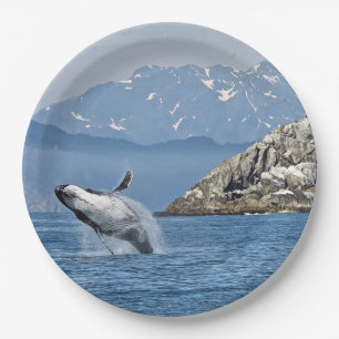 Alaska Humpback Whale Wildlife Photo Paper Plates