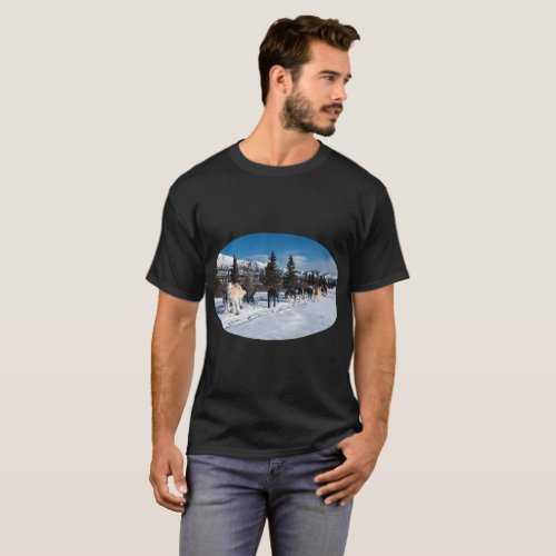Alaska Husky Dog Sled Race T_Shirt