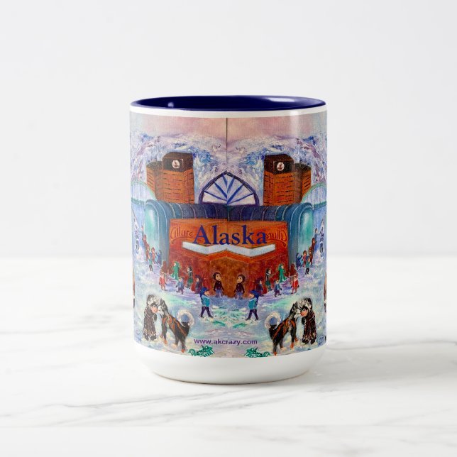Alaska Husky Kisses downtown Anchorage mug (Center)