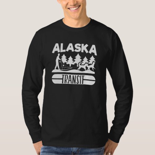 Alaska husky sled dog racing and mushing T_Shirt