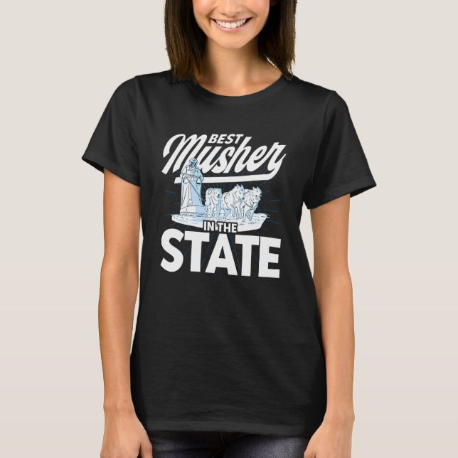 Alaska Husky Sledding Sled Dog Racing Dog Sled Rid T-Shirt (Front)