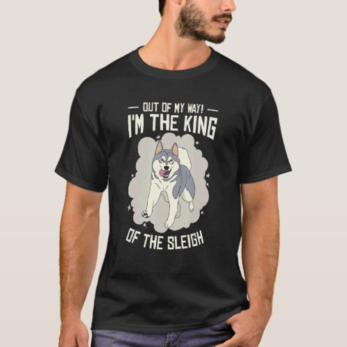 Alaska Husky Sledding Sled Dog Racing Dog Sled Rid T_Shirt