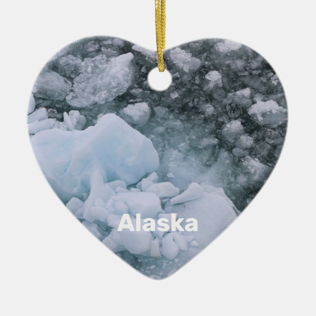 Alaska Icebergs At Yakutat Bay Hubbard Glacier Ceramic Ornament (Front)