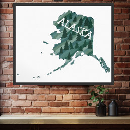 Alaska Illustrated Map Poster