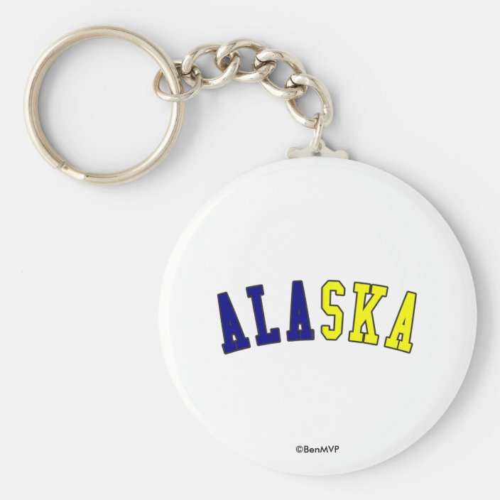 Alaska in State Flag Colors Keychain