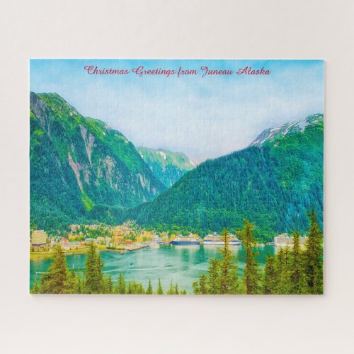 Alaska Juneau Christmas Greetings Jigsaw Puzzle