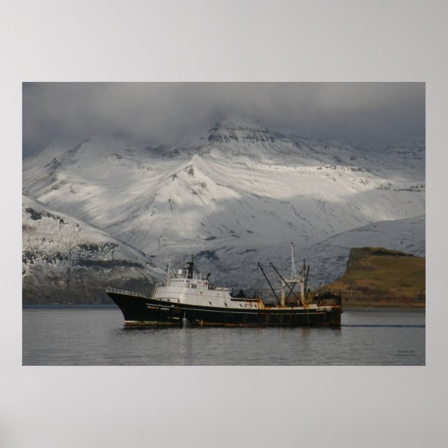 Alaska Juris, Fishing Trawler in Dutch Harbor, Ala Poster (Front)