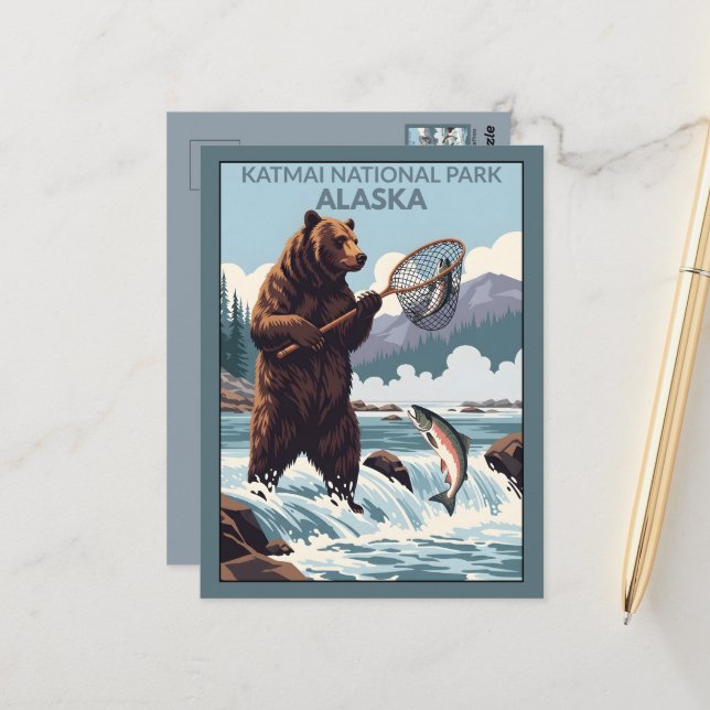 Alaska Katmai National Park Postcard (Front/Back In Situ)