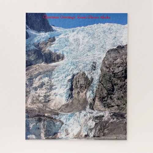 Alaska Kenai Glacier Christmas Greetings Jigsaw Puzzle