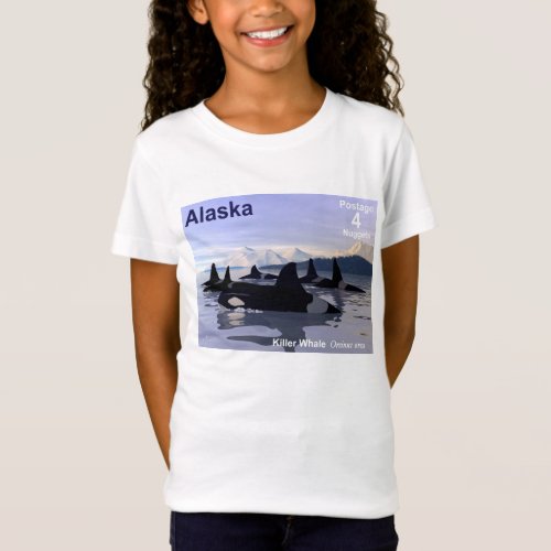 Alaska Killer Whales Stamp T_Shirt