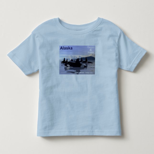 Alaska Killer Whales Stamp Toddler T-shirt (Front)