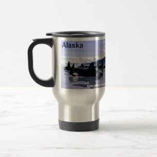 Alaska Killer Whales Stamp Travel Mug
