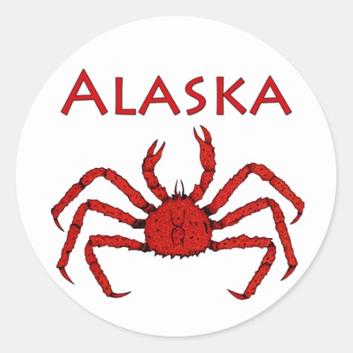 Alaska King Crab Classic Round Sticker