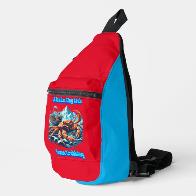 Alaska King Crab Old Crabby Bastard  Sling Bag (Right Corner)