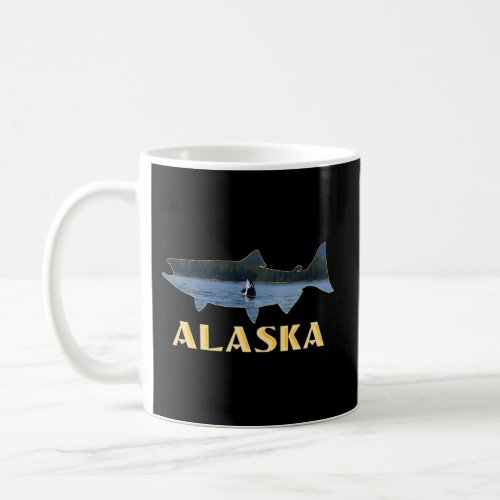Alaska King Salmon Fishing Vacation Fisherman Orca Coffee Mug
