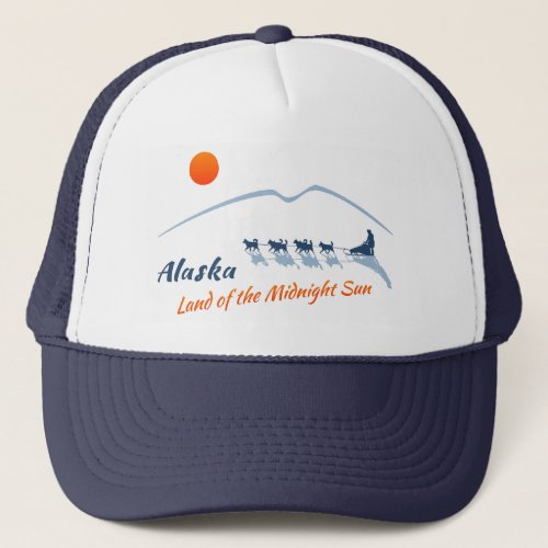 Alaska Land of the Midnight Sun _ Color Logo Trucker Hat
