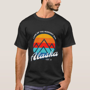 Alaska Land Of The Midnight Sun Vacation Logo T-Shirt
