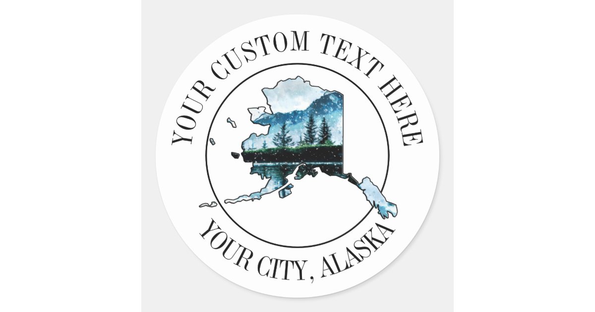 Alaska Landscape Map Custom Text 3