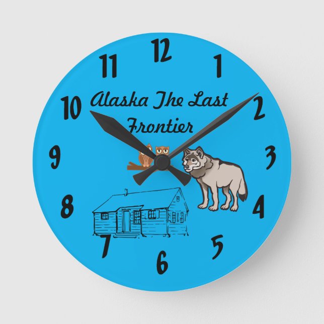 Alaska Last Frontier Round Clock (Front)