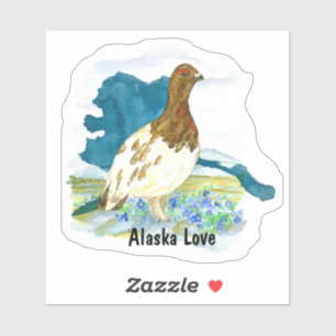 Alaska Love Willow Ptarmigan Bird Nature Souvenir Sticker