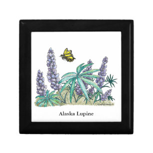 Alaska Lupine Watercolor Jewelry Box