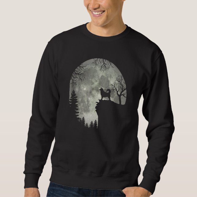 Alaska Malamute And Moon Halloween Sweatshirt (Front)