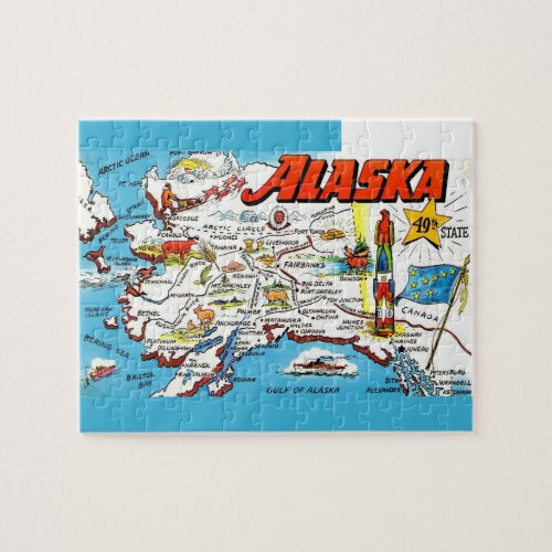 Alaska Map 8x10 Jigsaw Puzzle