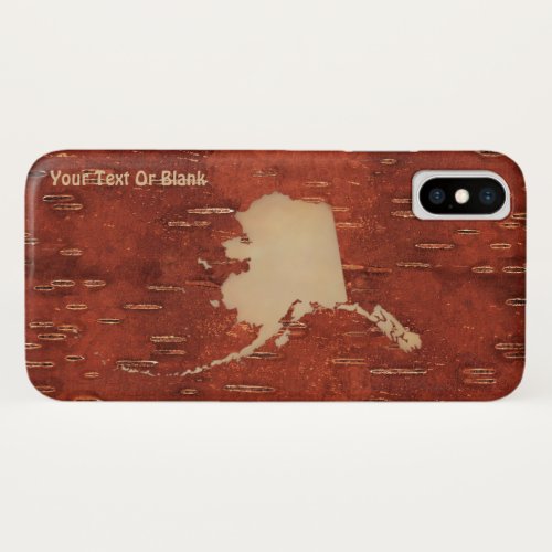 Alaska Map On Inner Birch Bark iPhone XS Case