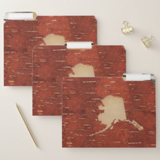 Alaska Map On Inner Birch Bark