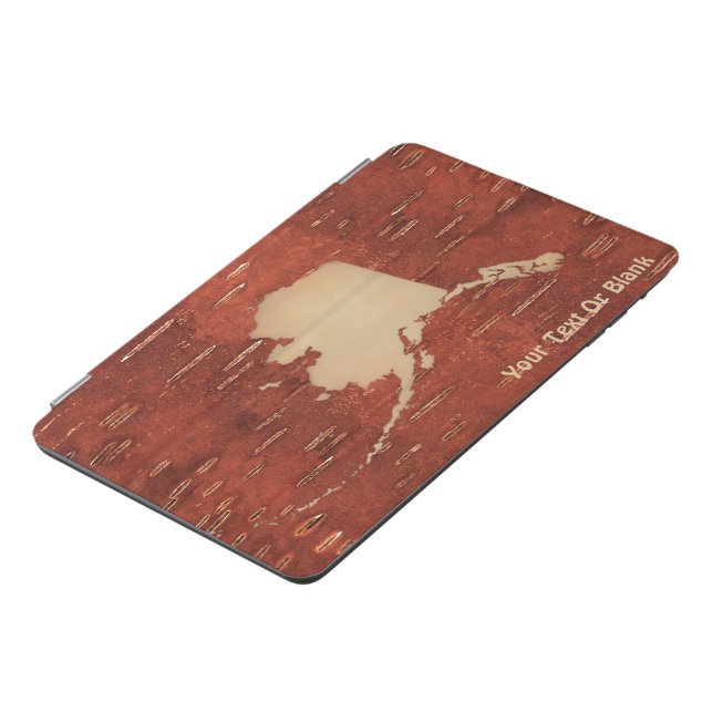 Alaska Map On Inner Birch Bark iPad Mini Cover (Side)