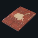 Alaska Map On Inner Birch Bark iPad Pro Cover<br><div class="desc">A digital recreation of a silhouette map of Alaska formed by carefully scraping off the reddish outer surface on the reverse side of birch bark (Betula papyrifera) to reveal the lighter, yellowish layer beneath. This is a traditional craft among Native Americans/First Nations across the northern United States and Canada. You...</div>
