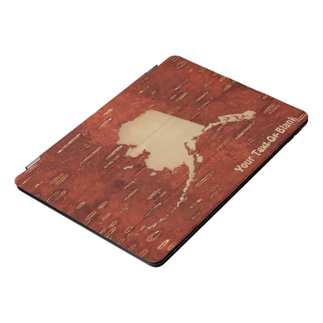 Alaska Map On Inner Birch Bark iPad Pro Cover (Side)